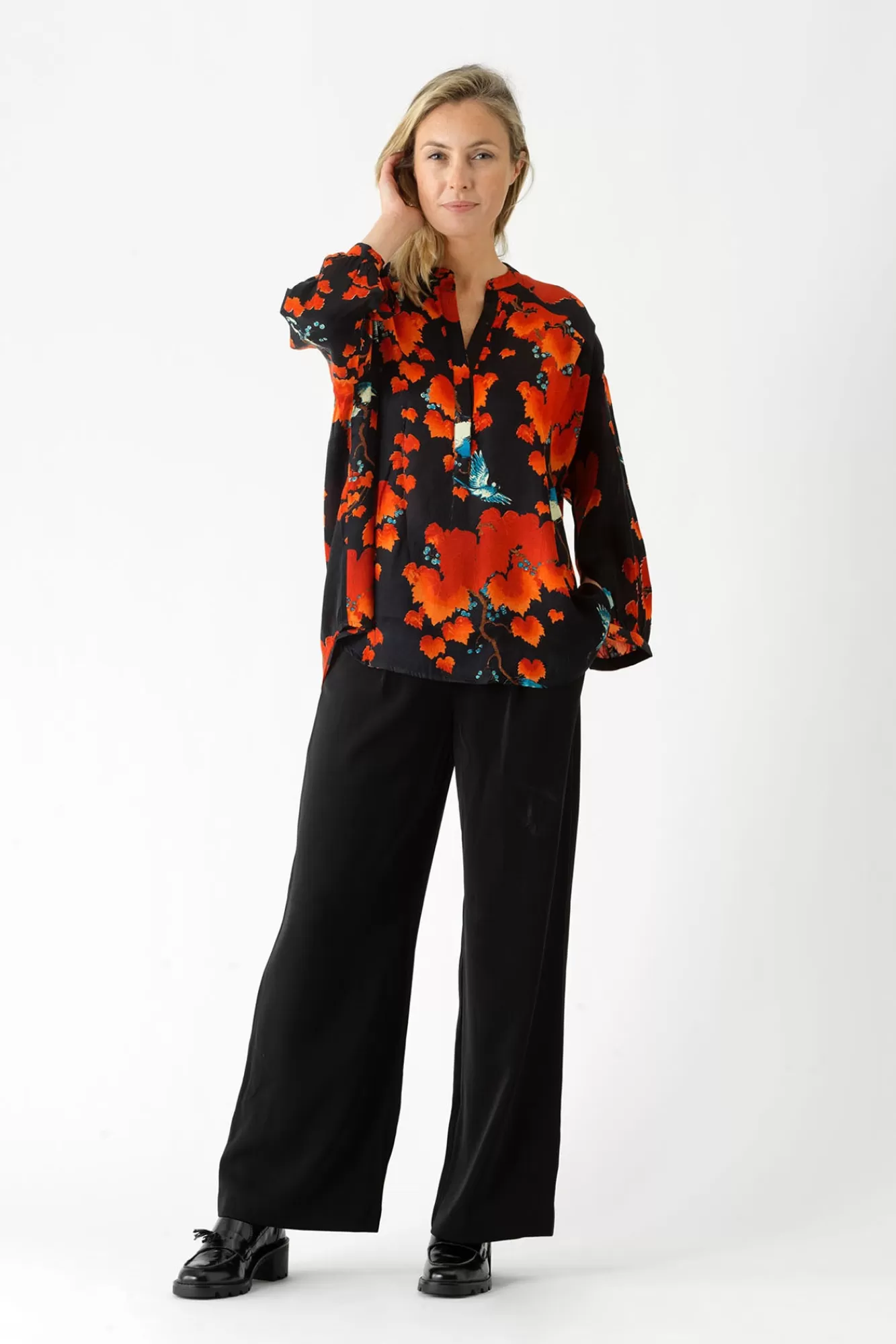 Women One Hundred Stars Tops-Acer Black Darcy Shirt