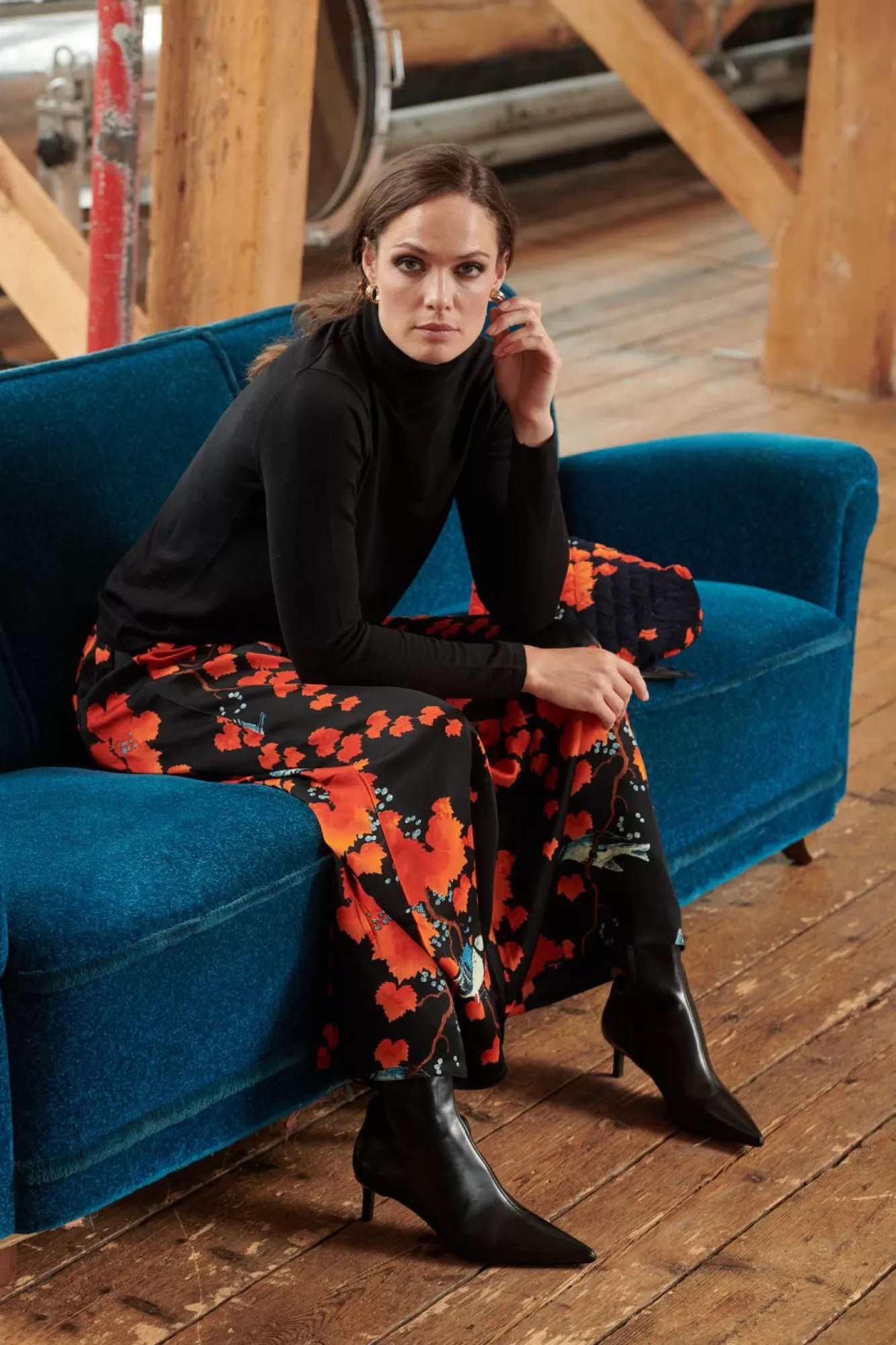 Women One Hundred Stars Palazzo Pants-Acer Black Palazzo Pant