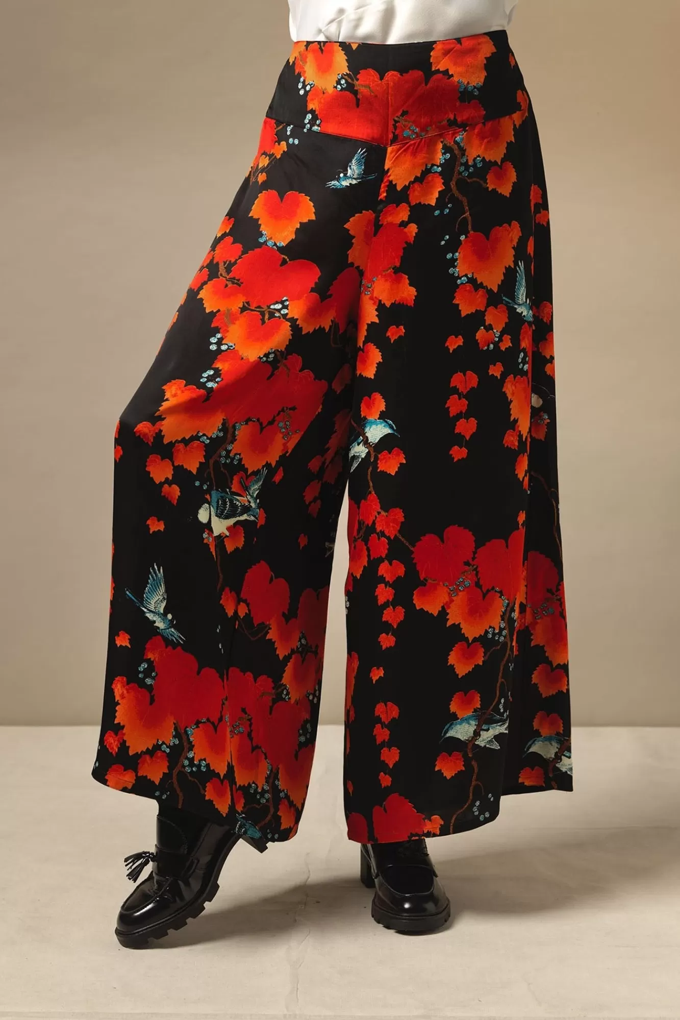 Women One Hundred Stars Palazzo Pants-Acer Black Palazzo Pant