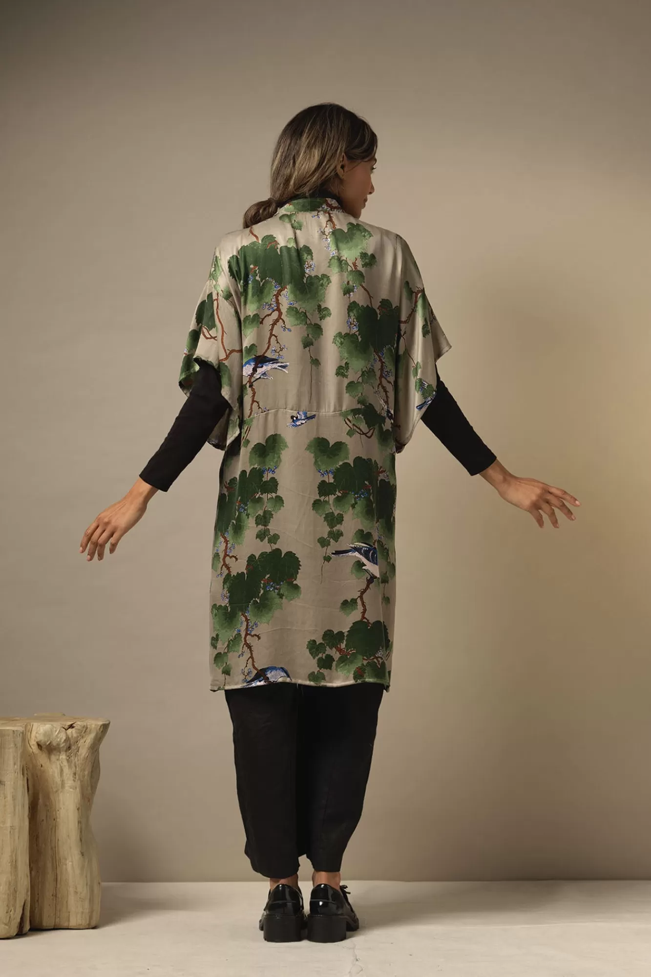 Women One Hundred Stars Midi Kimonos-Acer Stone Midi Kimono