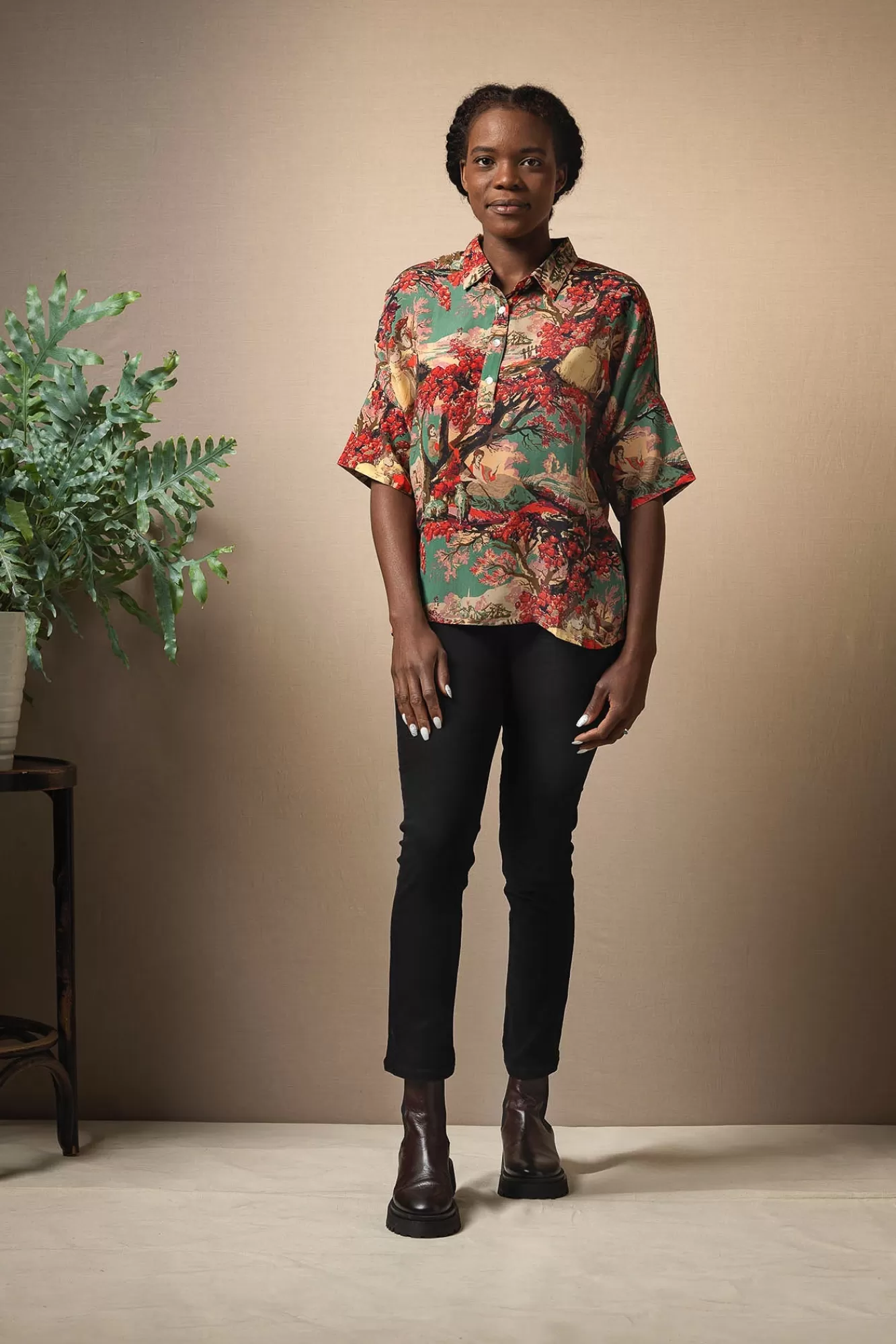 Women One Hundred Stars Tops-Country Toile Berry Pippa Top