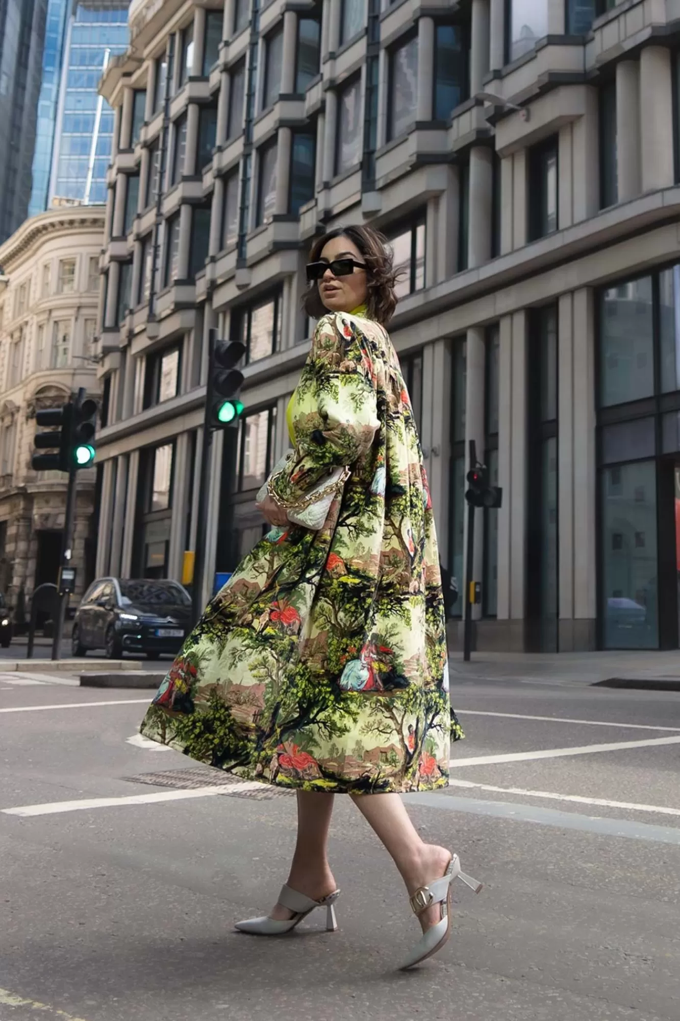 Women One Hundred Stars Velvet Coats-Country Toile Velvet Duster Coat