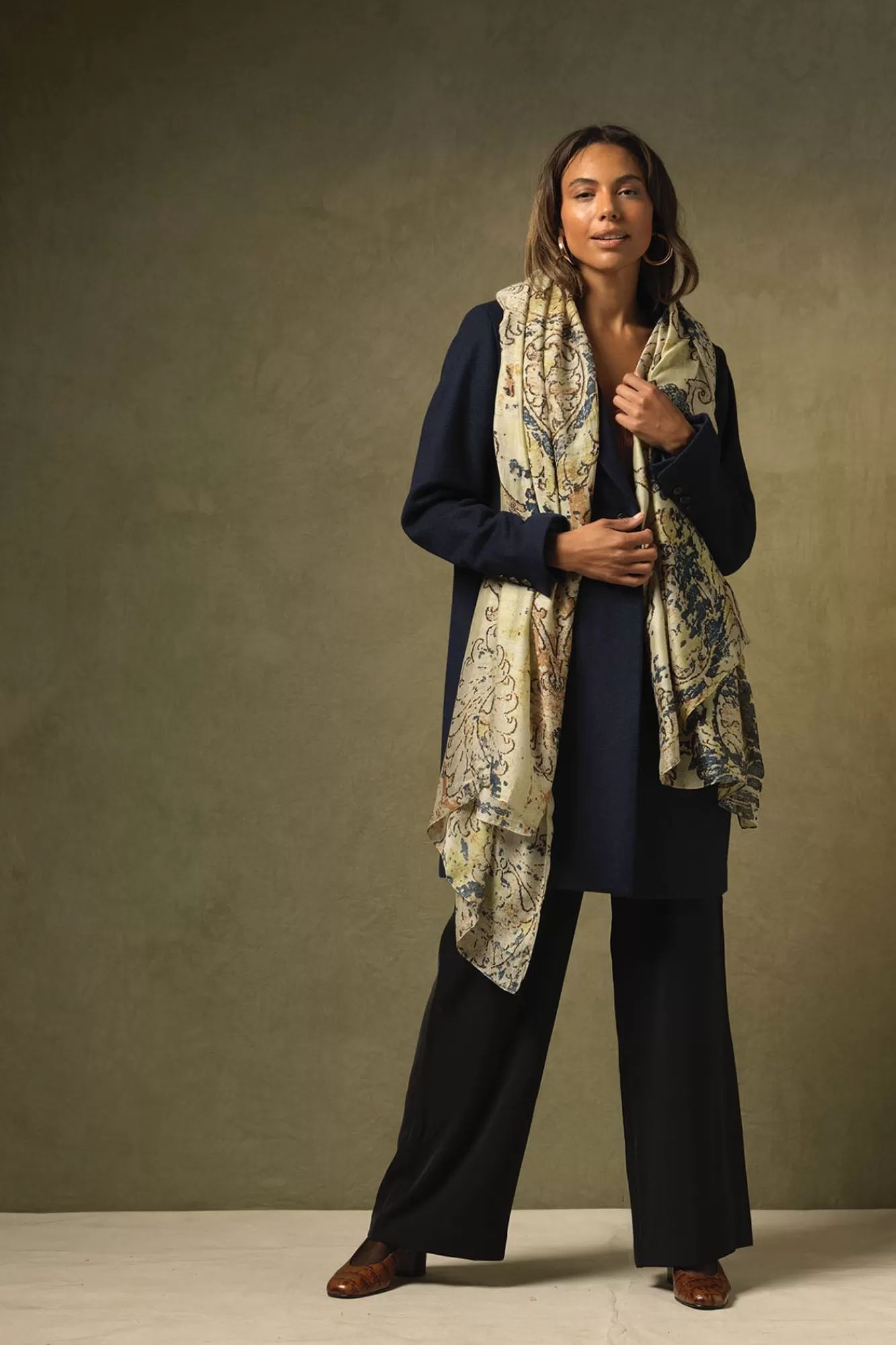 One Hundred Stars Scarves-Dhurrie Taupe Scarf