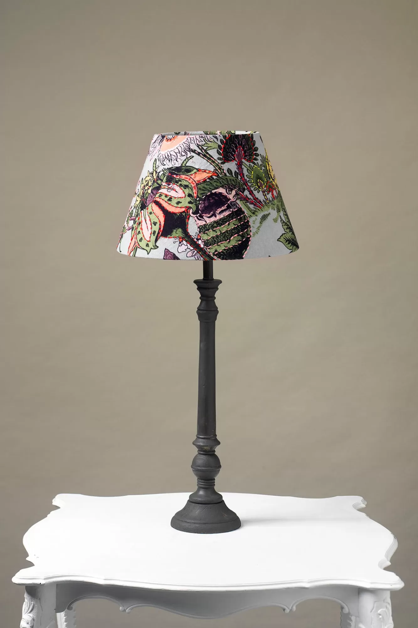 One Hundred Stars Lighting-Eccentric Blooms Putty 14" Tapered Lampshade