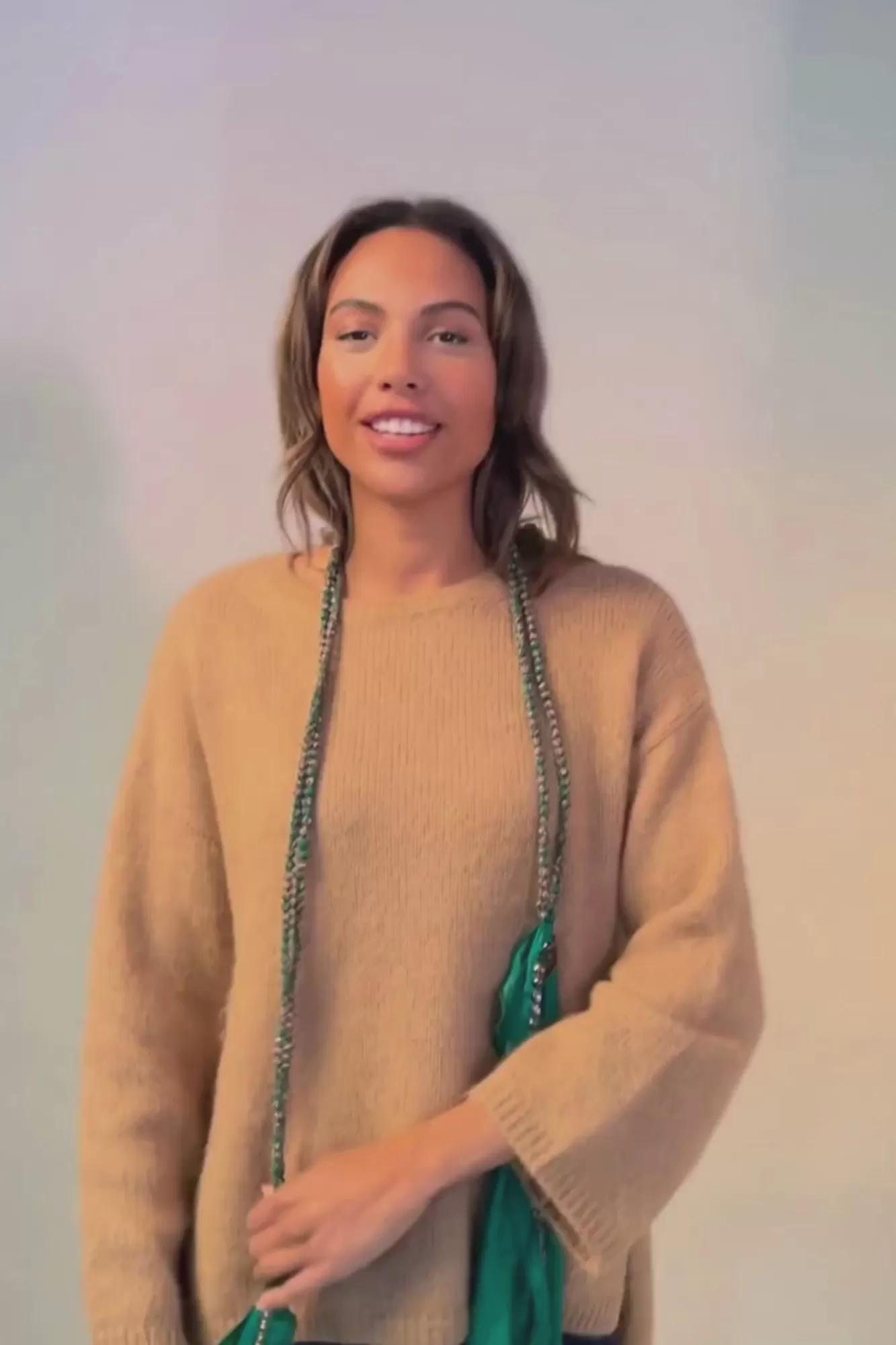 One Hundred Stars Necklaces-Indian Heritage Green Necklace Scarf