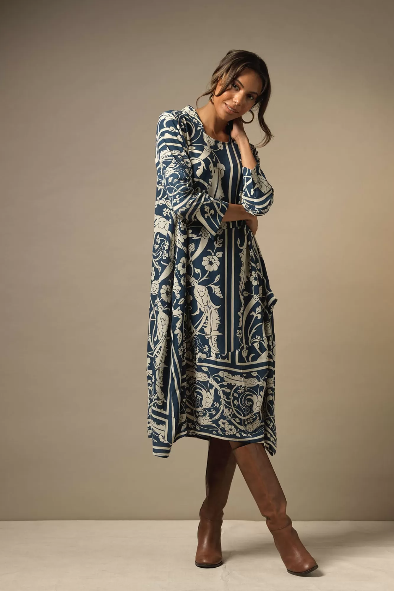 Women One Hundred Stars Dresses-Jaipur Blue Asymmetric Dress