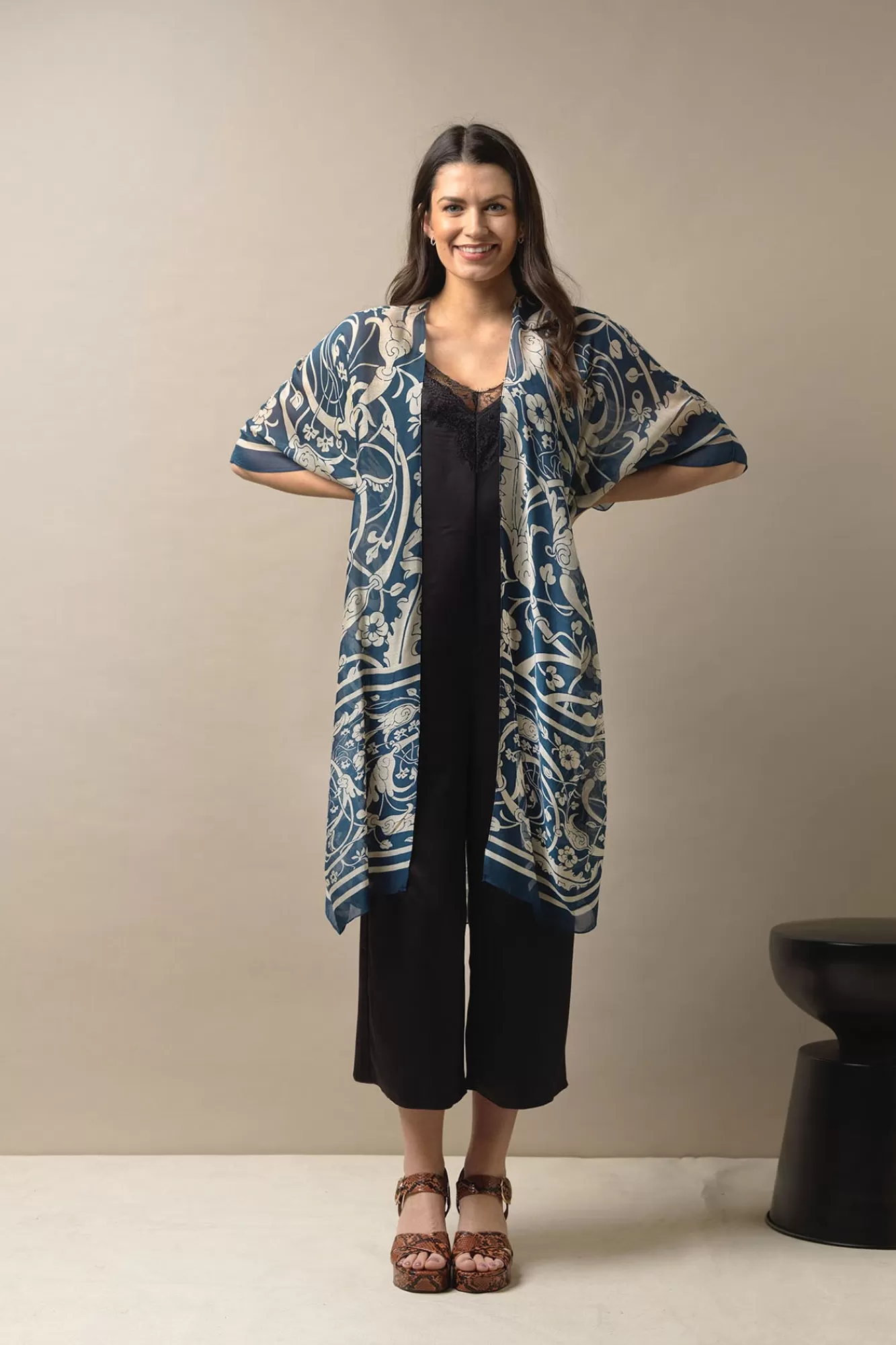 Women One Hundred Stars Throwovers-Jaipur Blue Throwover