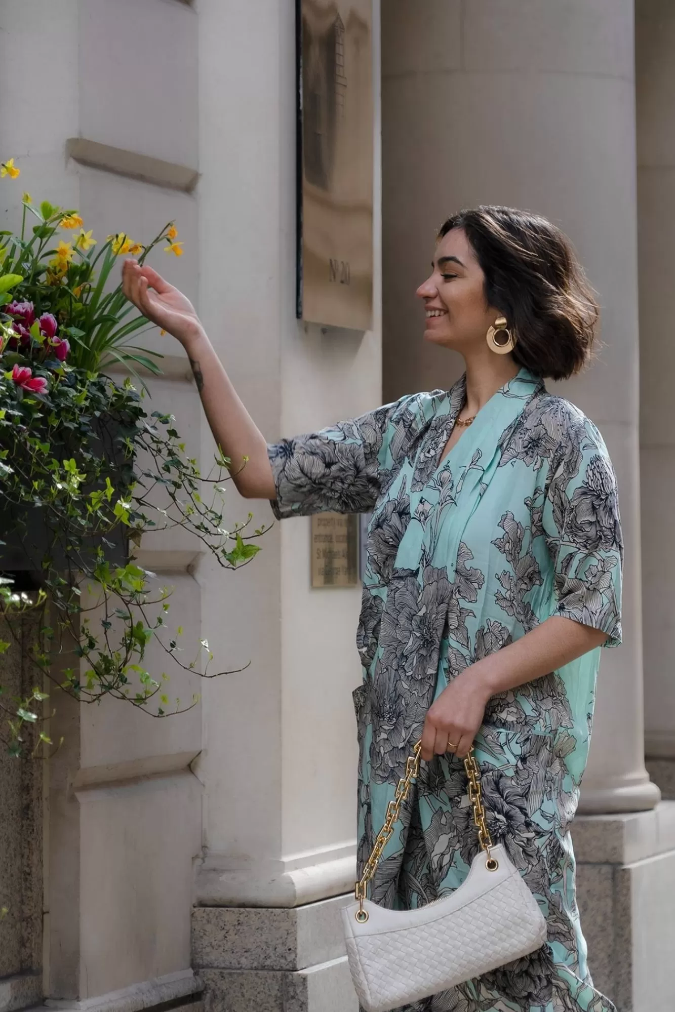 Women One Hundred Stars Dresses-Kew Etched Floral Aqua Rachel Dress