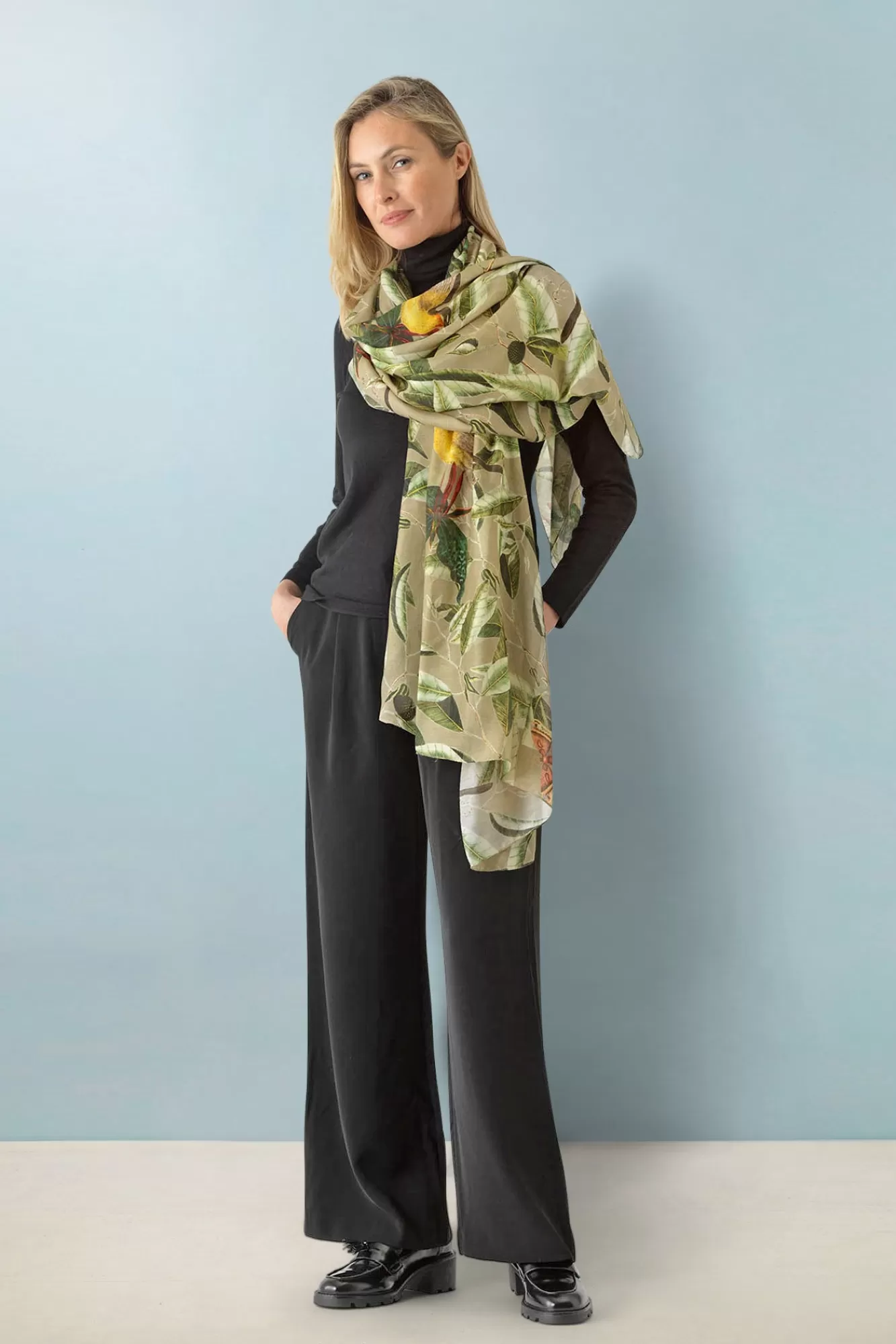 One Hundred Stars Scarves-Kew Evergreen Stone Scarf