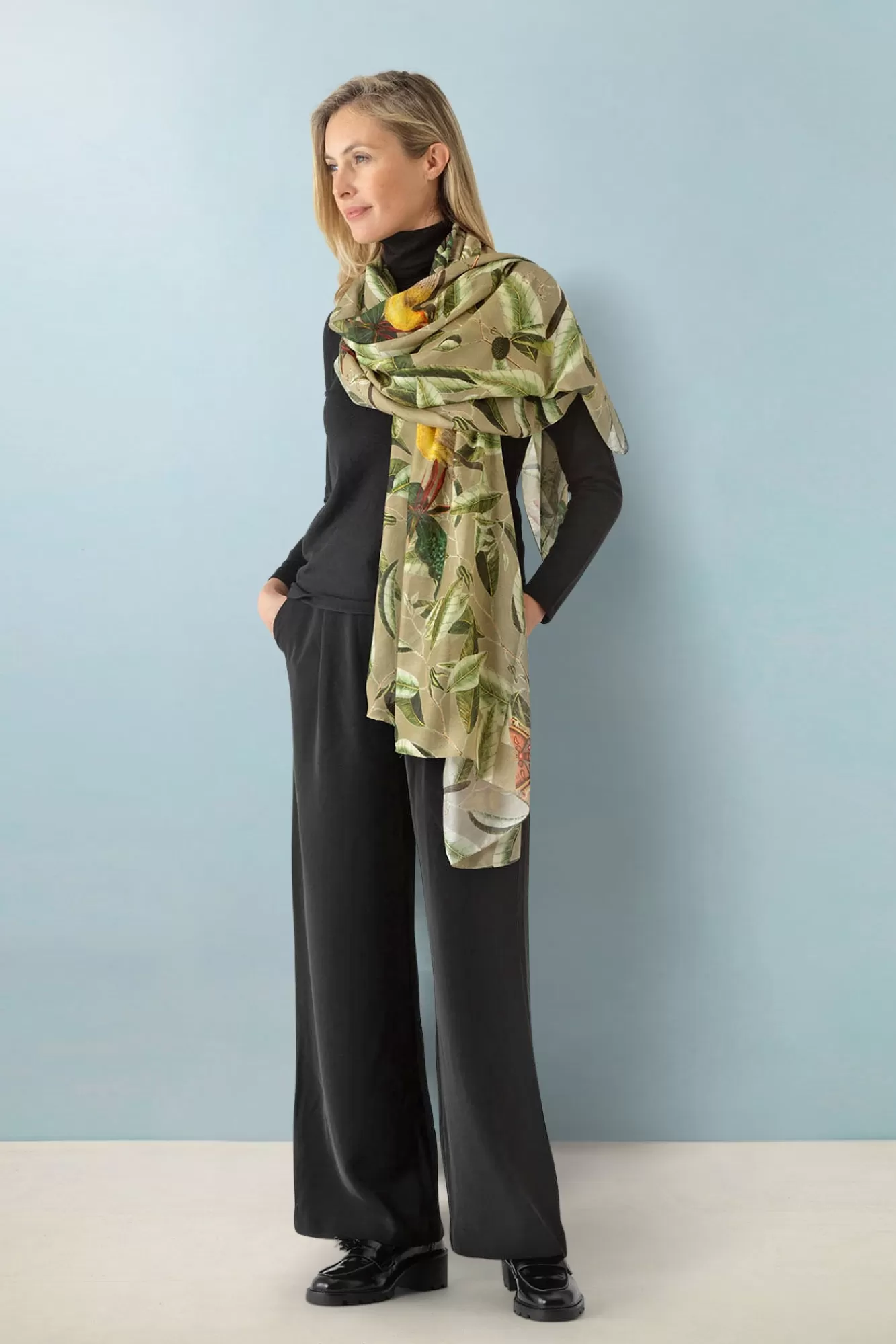 One Hundred Stars Scarves-Kew Evergreen Stone Scarf