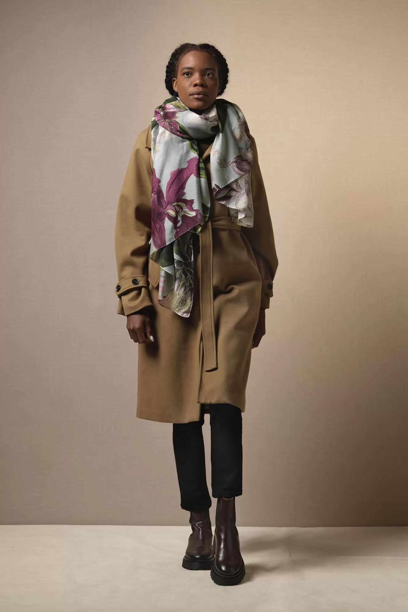 One Hundred Stars Scarves-Kew Protea Duck Egg Scarf