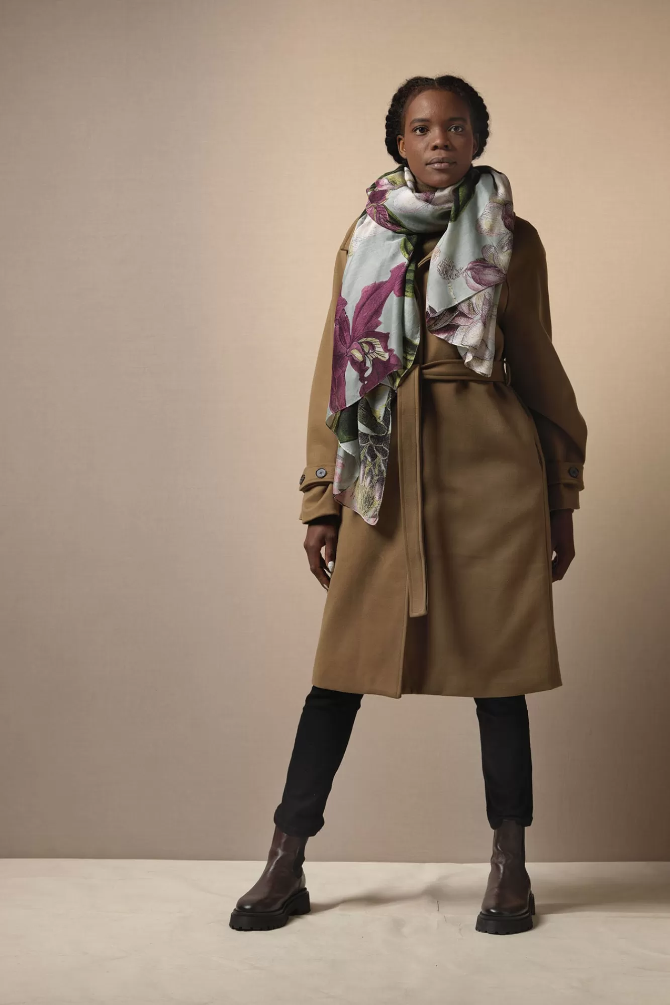 One Hundred Stars Scarves-Kew Protea Duck Egg Scarf