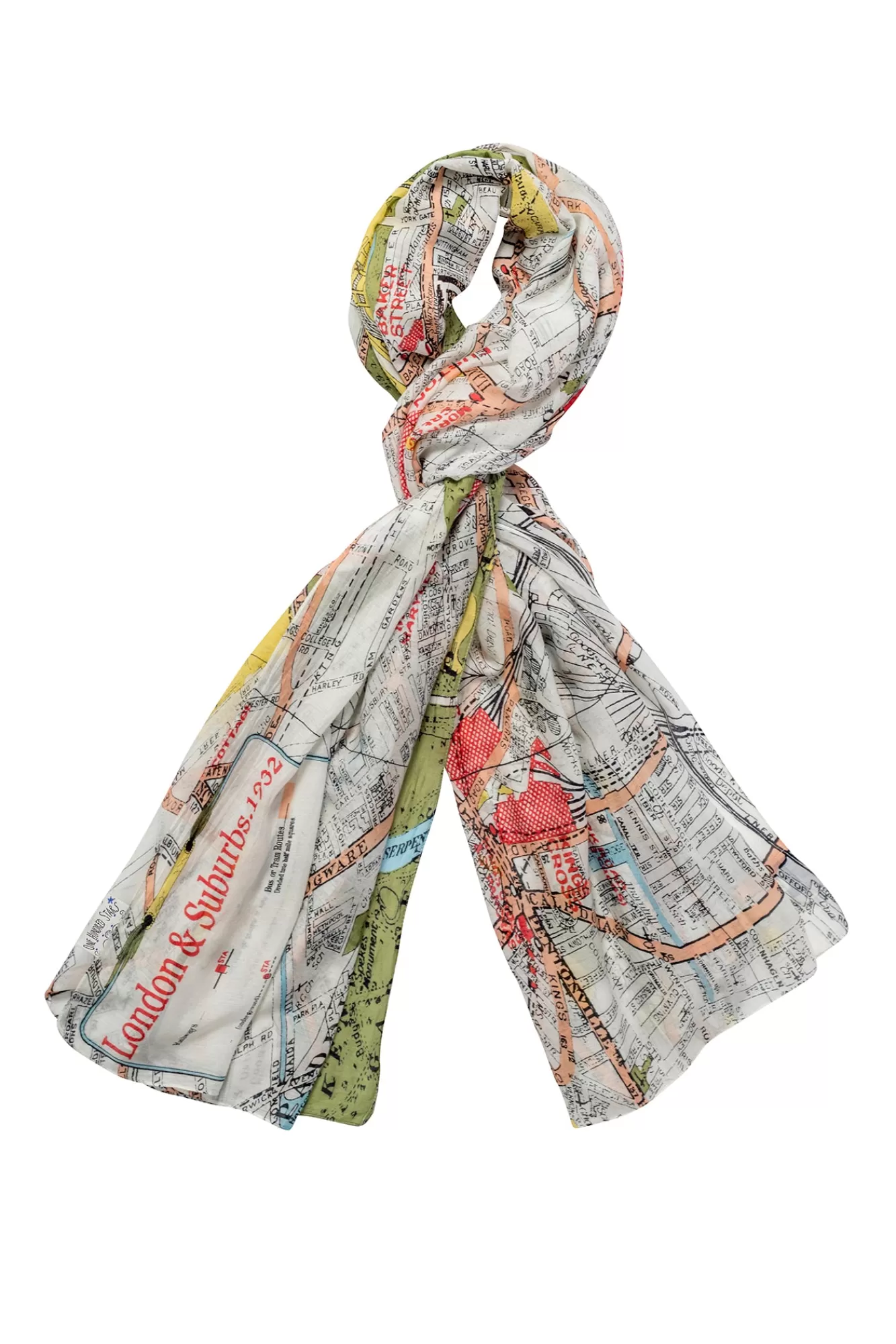 One Hundred Stars Scarves-London Map Scarf