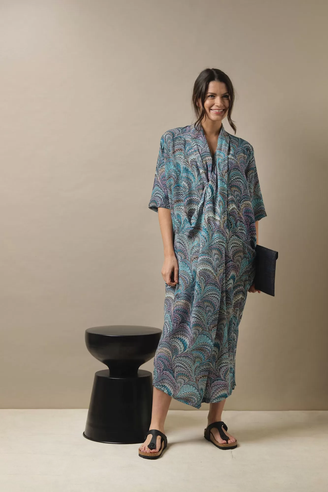 Women One Hundred Stars Dresses-Marbled Blue Rachel Dress