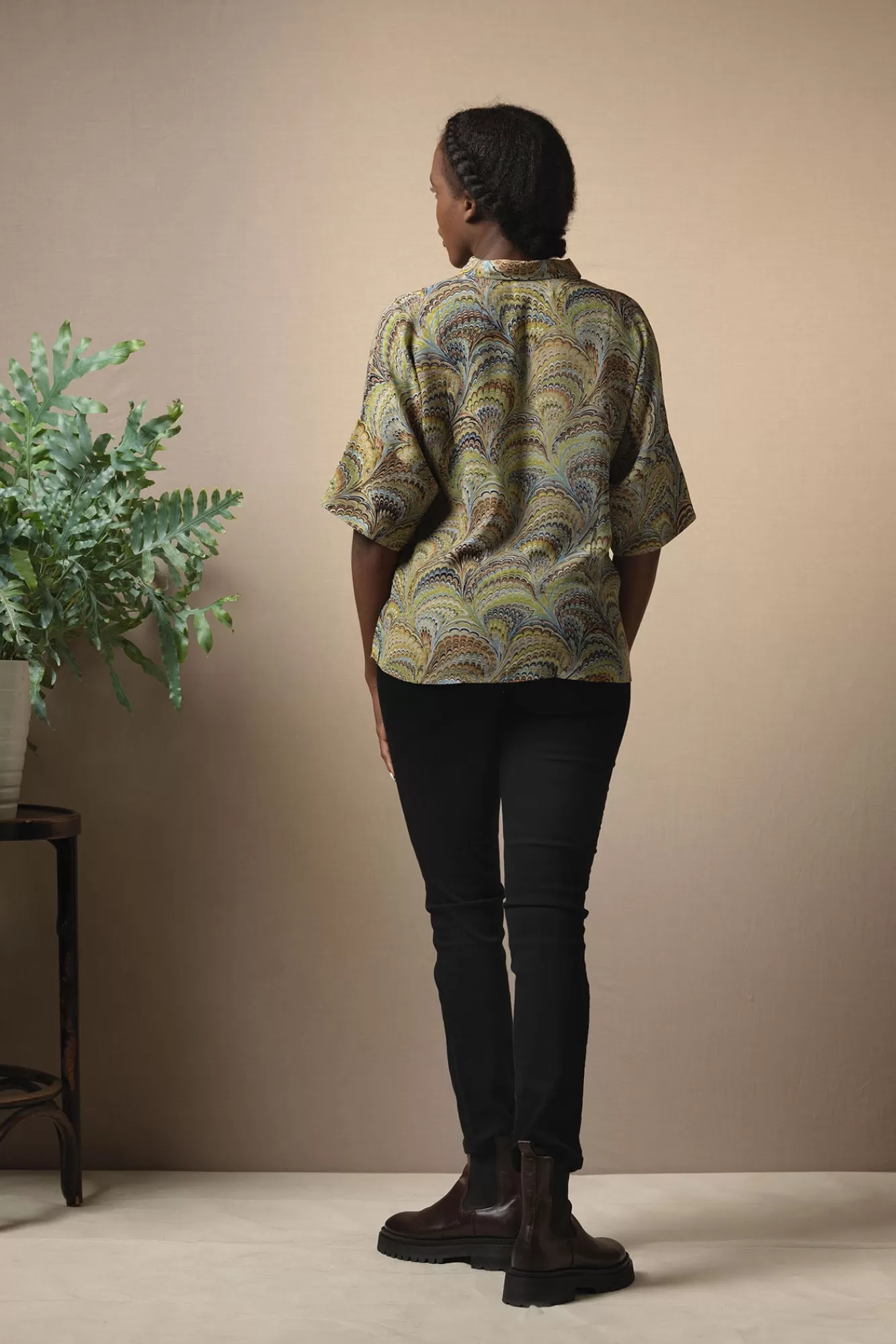 Women One Hundred Stars Tops-Marbled Green Pippa Top