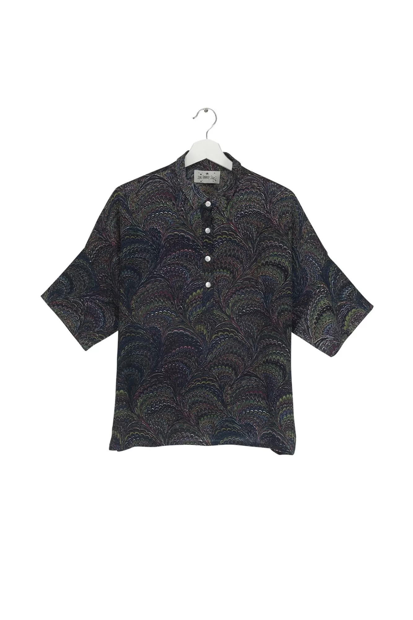 Women One Hundred Stars Tops-Marbled Indigo Pippa Top