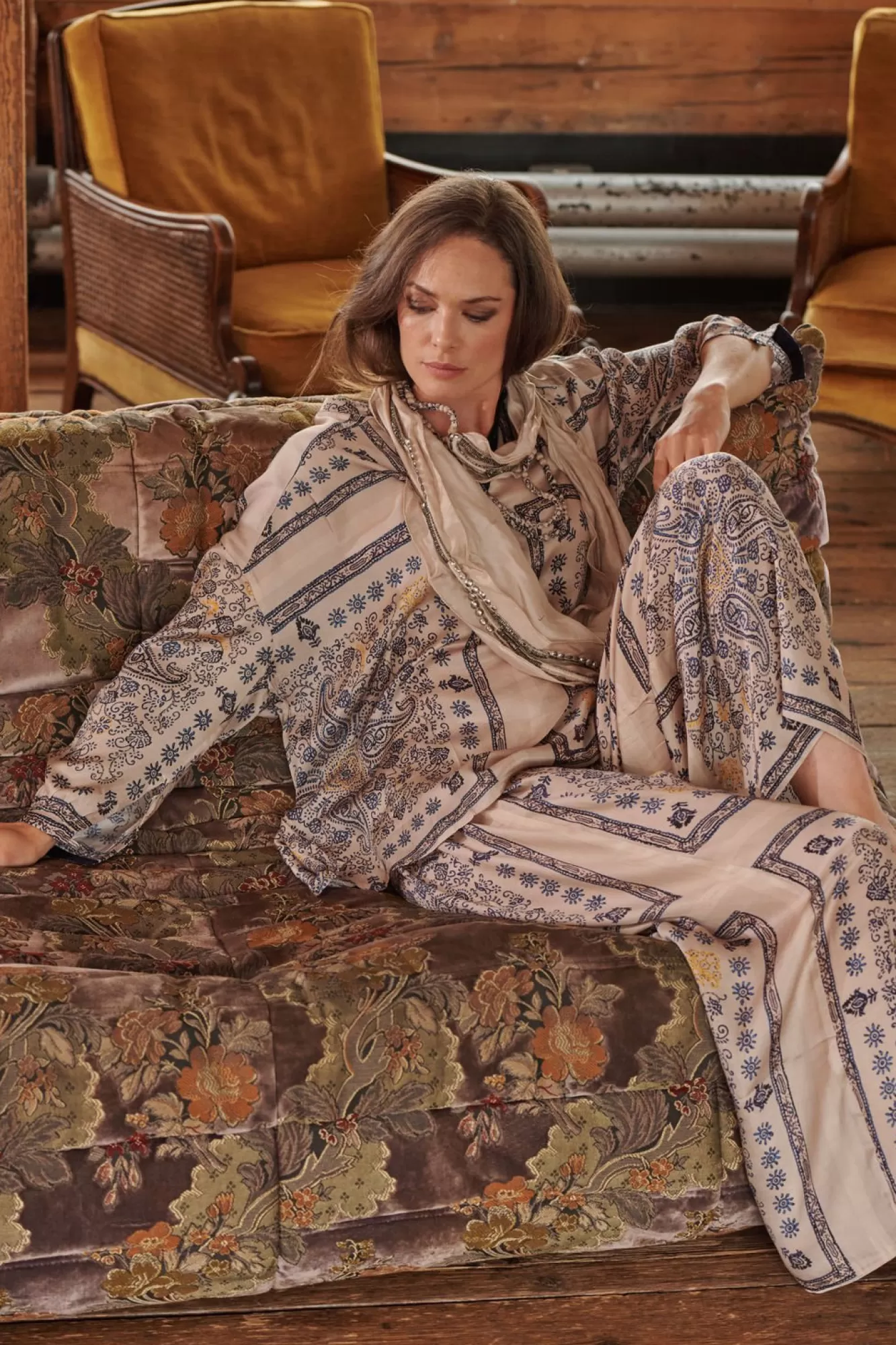 Women One Hundred Stars Palazzo Pants-Mehndi Blue Palazzo Pant