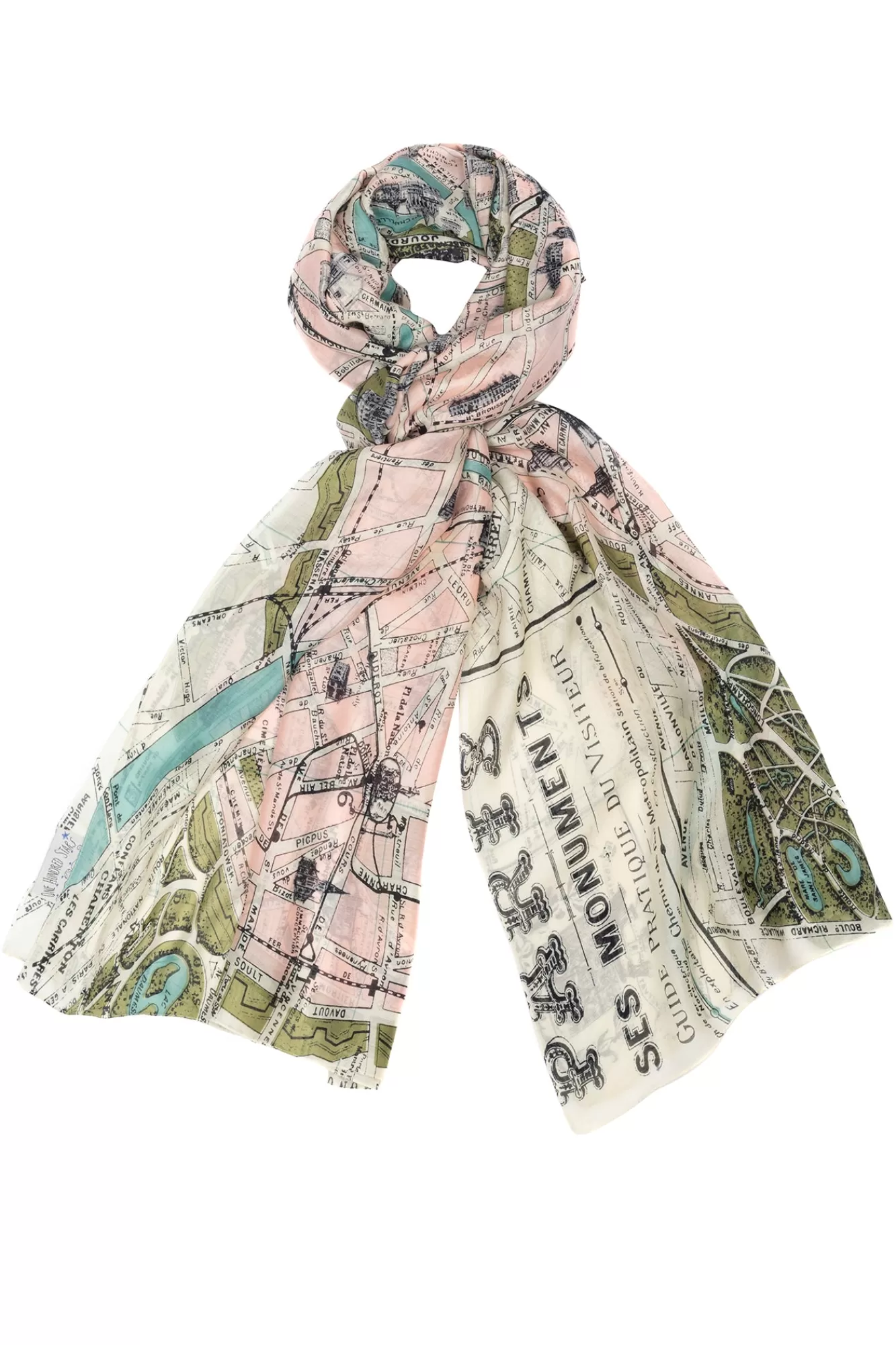 One Hundred Stars Scarves-Paris Map Scarf