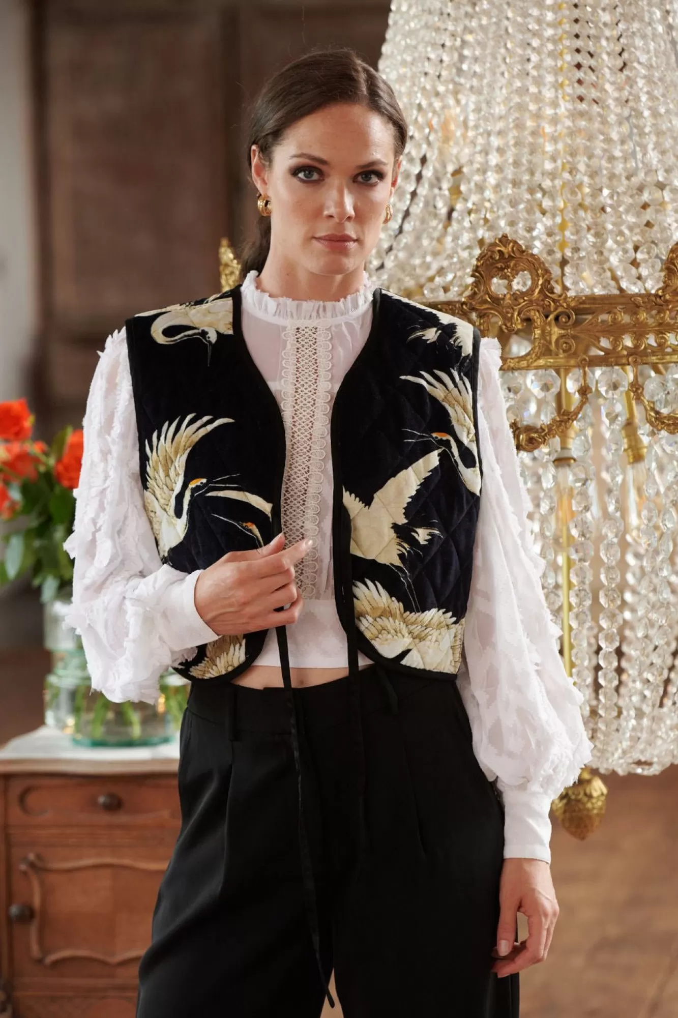 Women One Hundred Stars Gilets-Stork Black Gilet