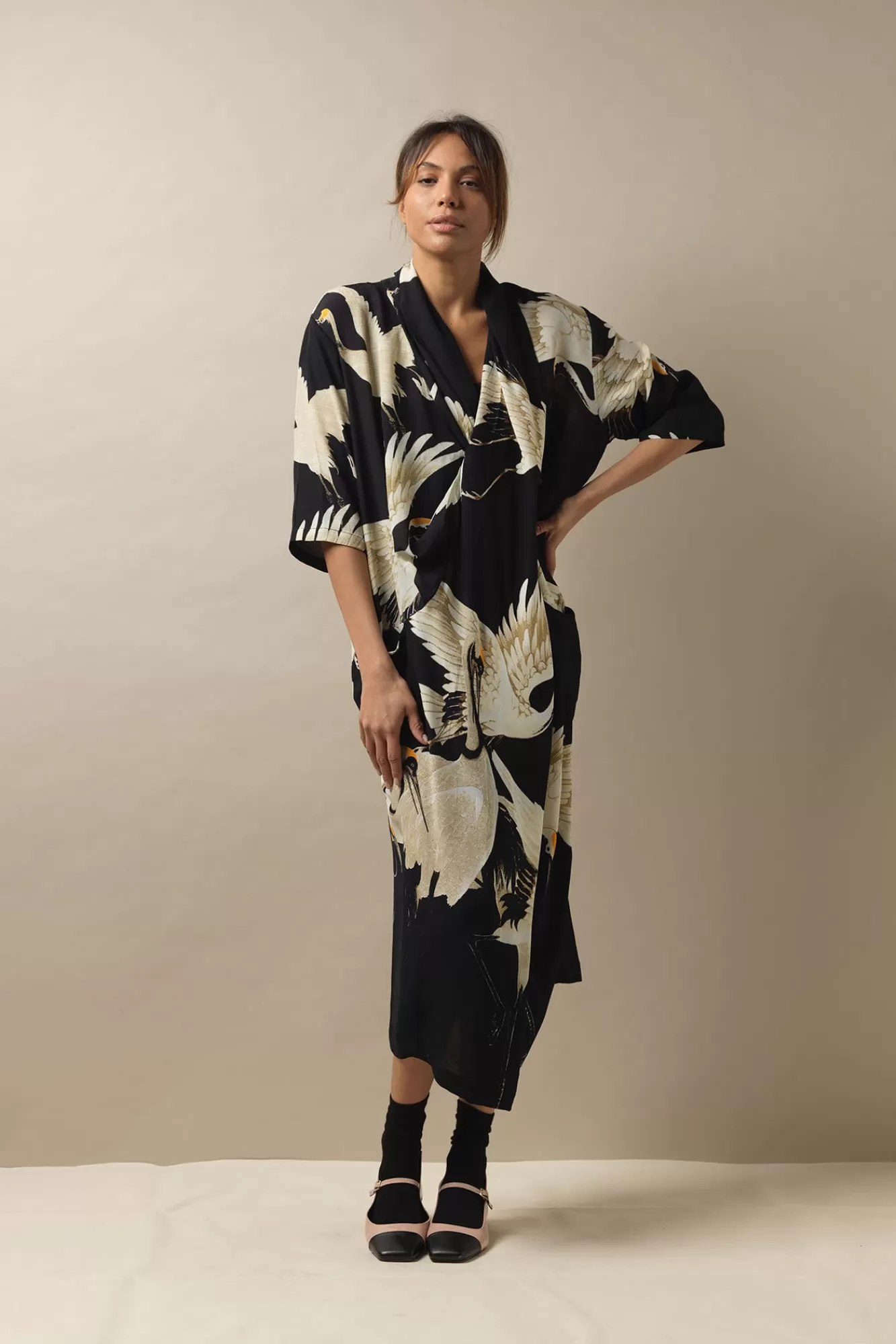 Women One Hundred Stars Dresses-Stork Black Rachel Dress