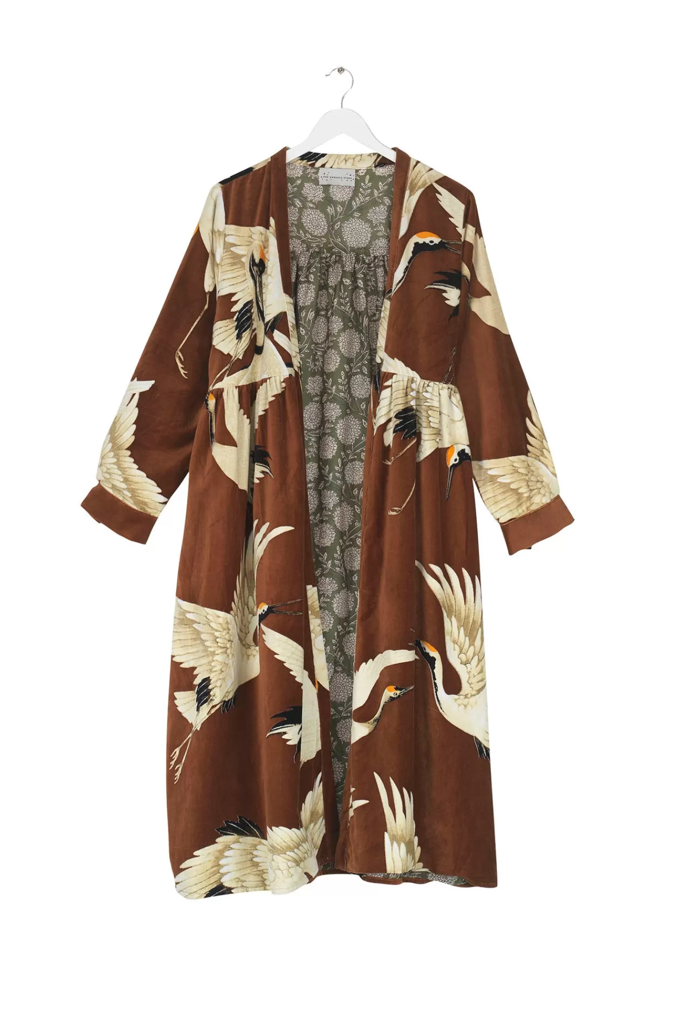 Women One Hundred Stars Velvet Coats-Stork Cigar Velvet Duster Coat