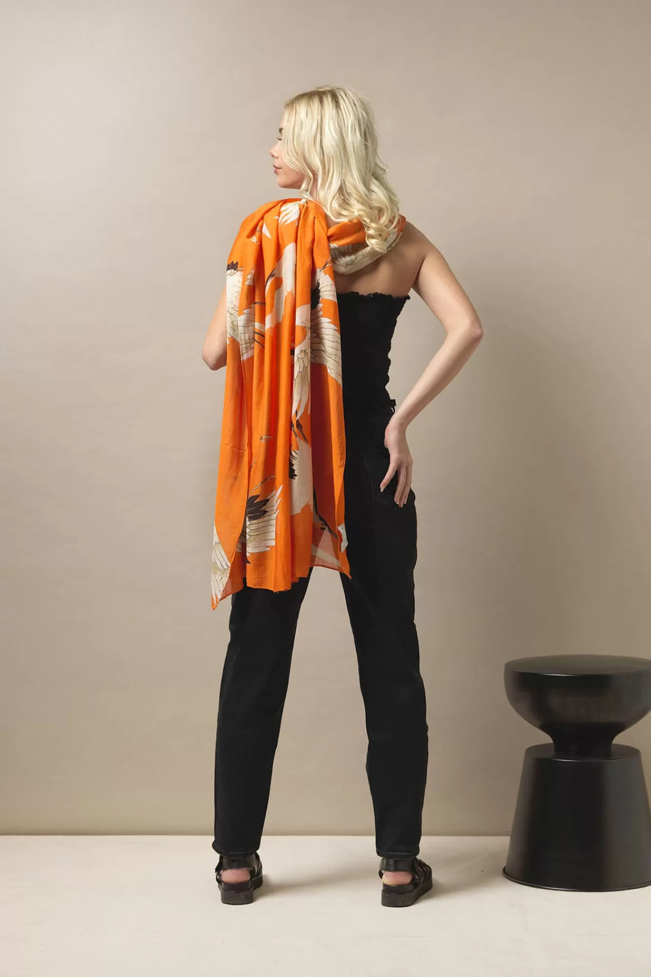 One Hundred Stars Scarves-Stork Orange Scarf