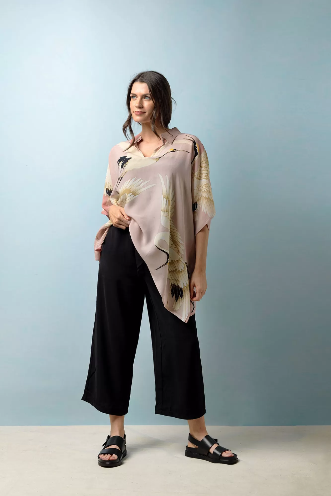 Women One Hundred Stars Tops-Stork Pink Tunic Top