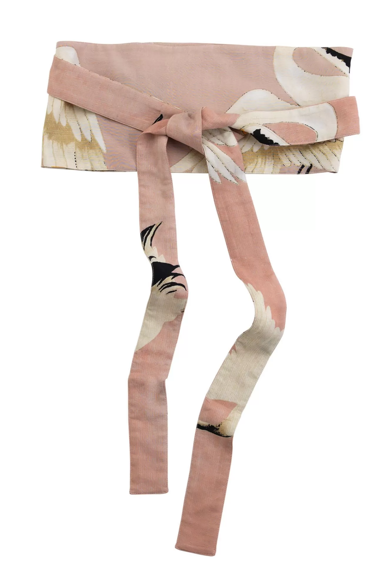 One Hundred Stars Belts-Stork Plaster Pink Obi Belt