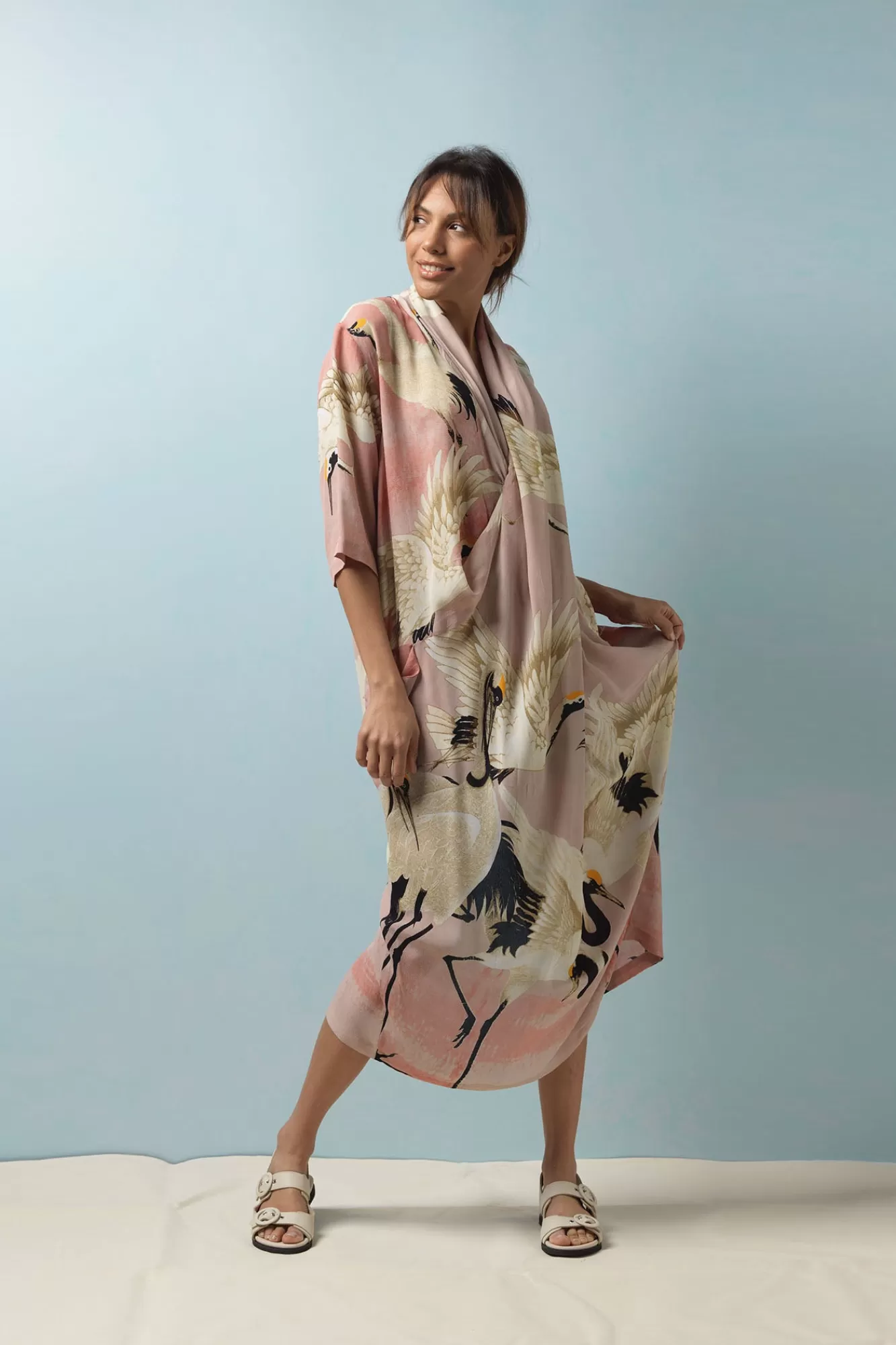 Women One Hundred Stars Dresses-Stork Plaster Pink Rachel Dress