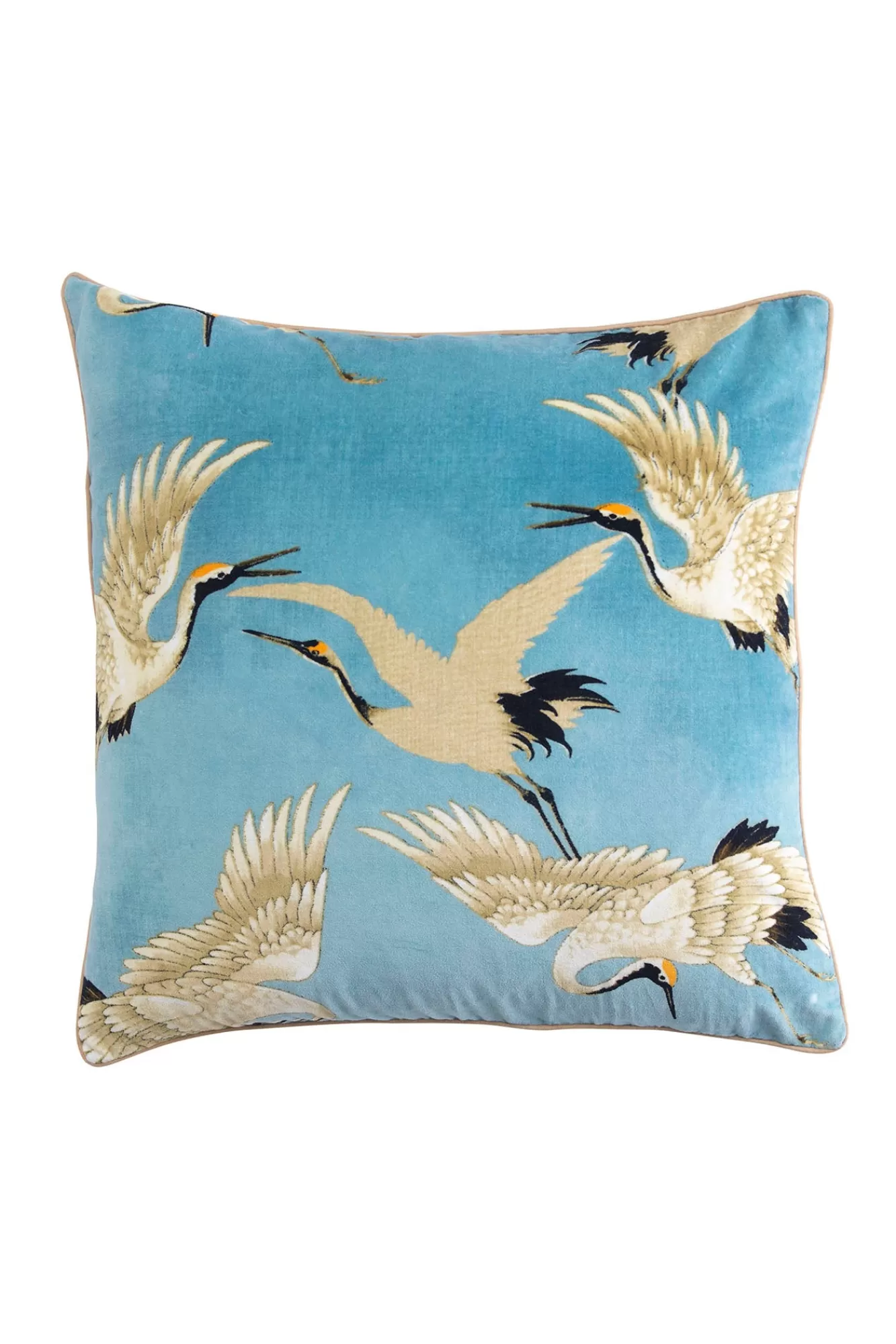 One Hundred Stars Cushions-Stork Sky Square Velvet Cushion