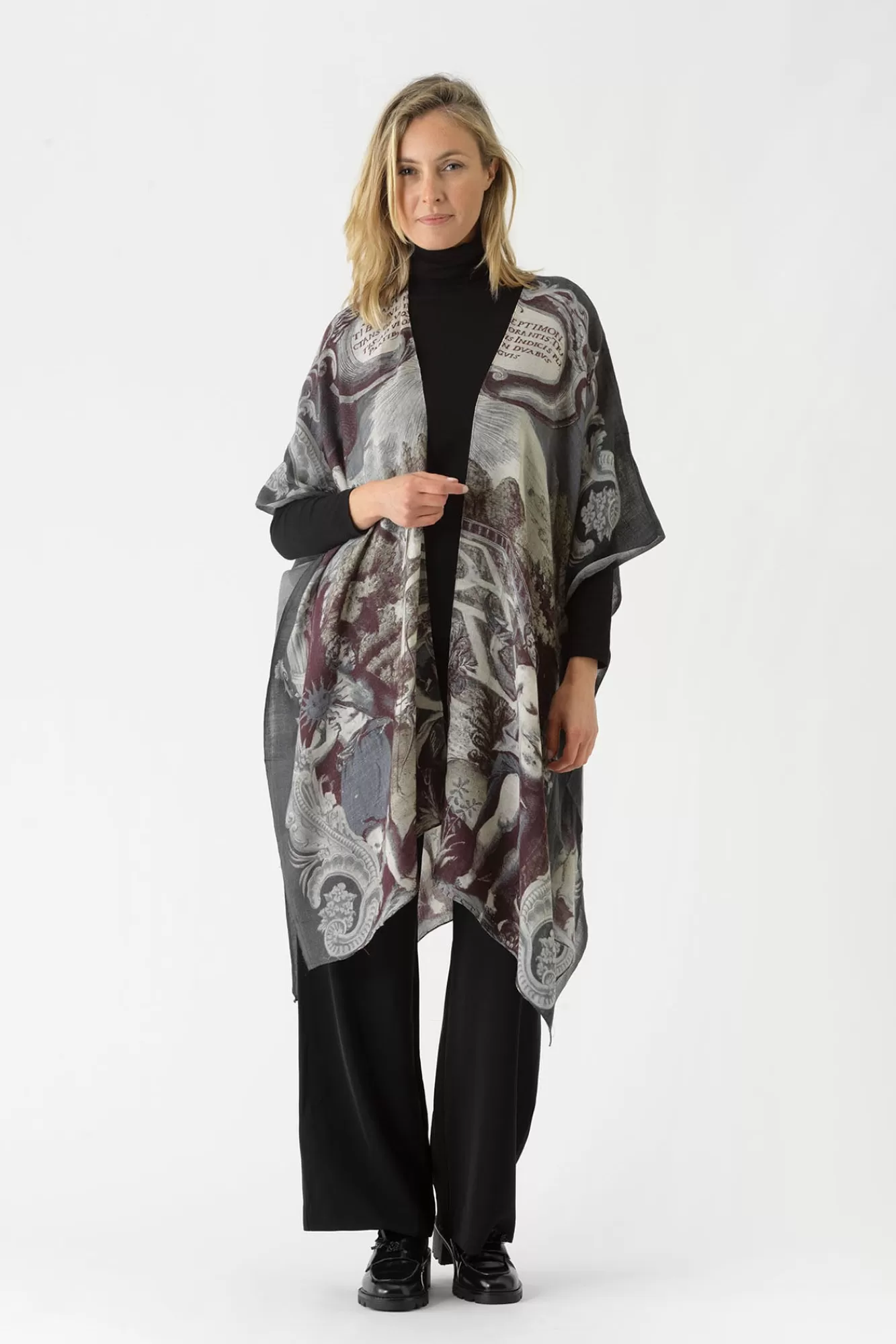 Women One Hundred Stars Wool Throwovers-Sunburst Grey Wool Throwover