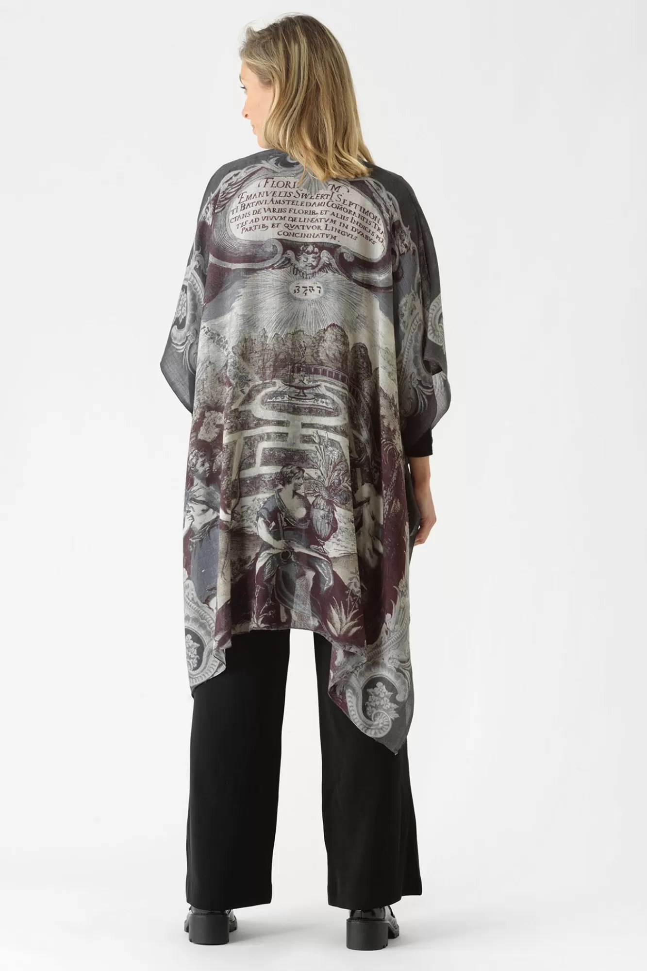 Women One Hundred Stars Wool Throwovers-Sunburst Grey Wool Throwover