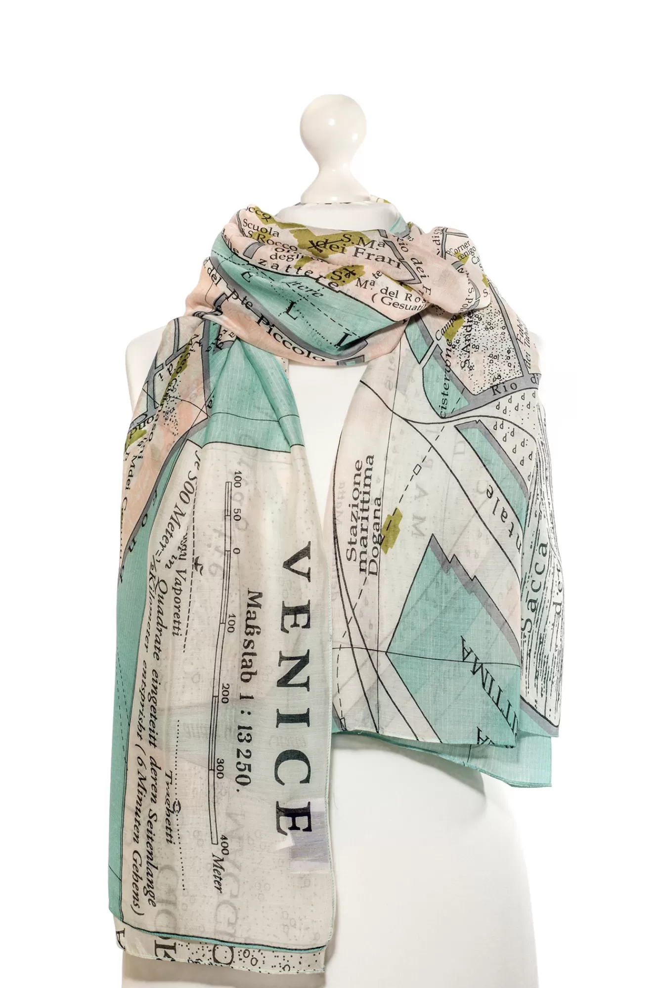 One Hundred Stars Scarves-Venice Map Scarf