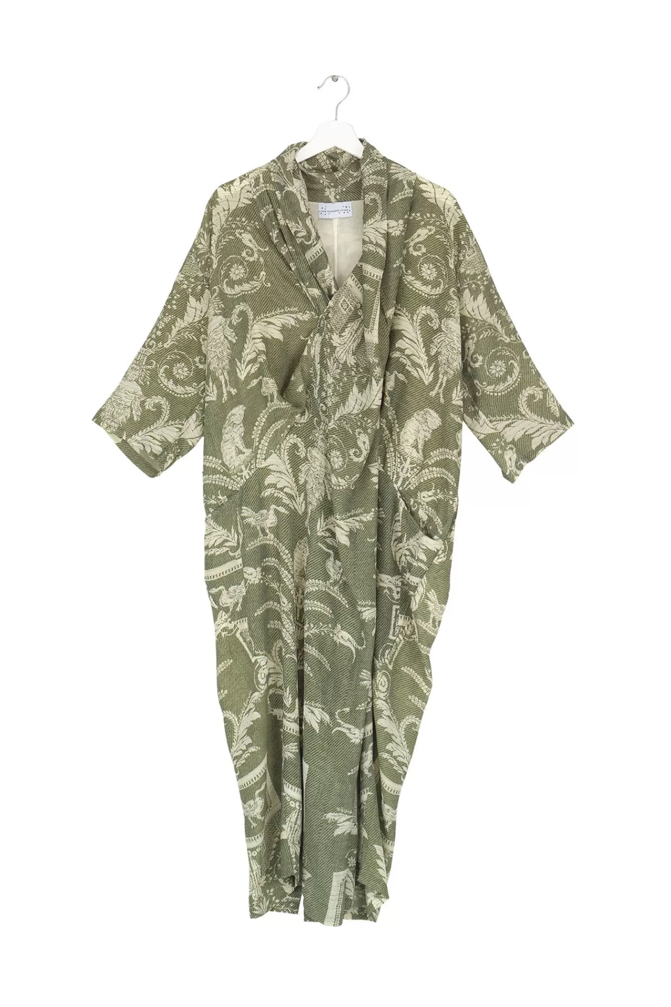 Women One Hundred Stars Dresses-Vintage Damask Sage Rachel Dress
