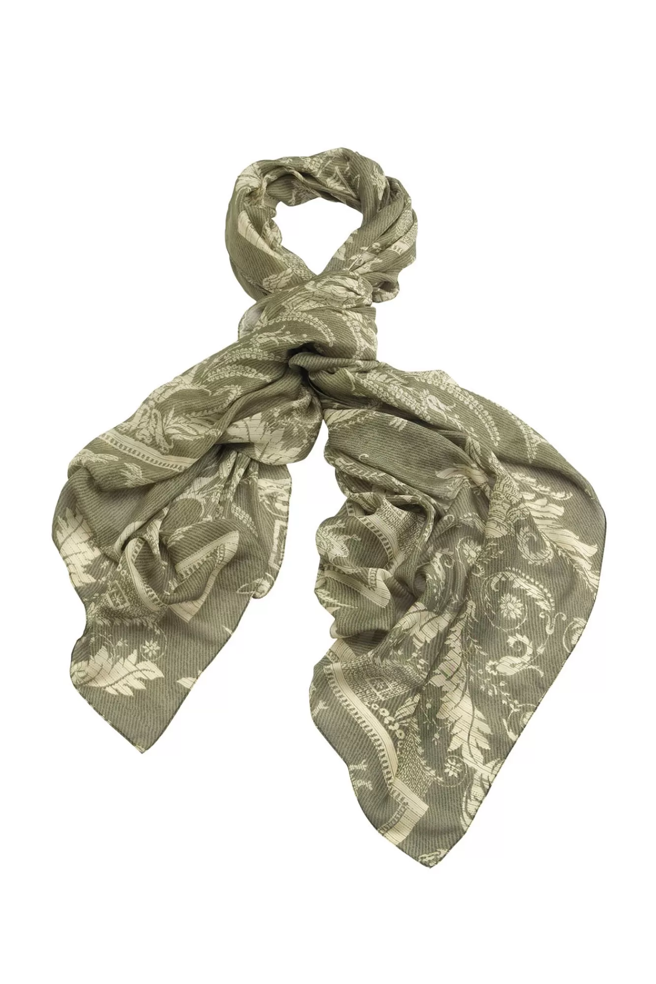 One Hundred Stars Scarves-Vintage Damask Sage Scarf